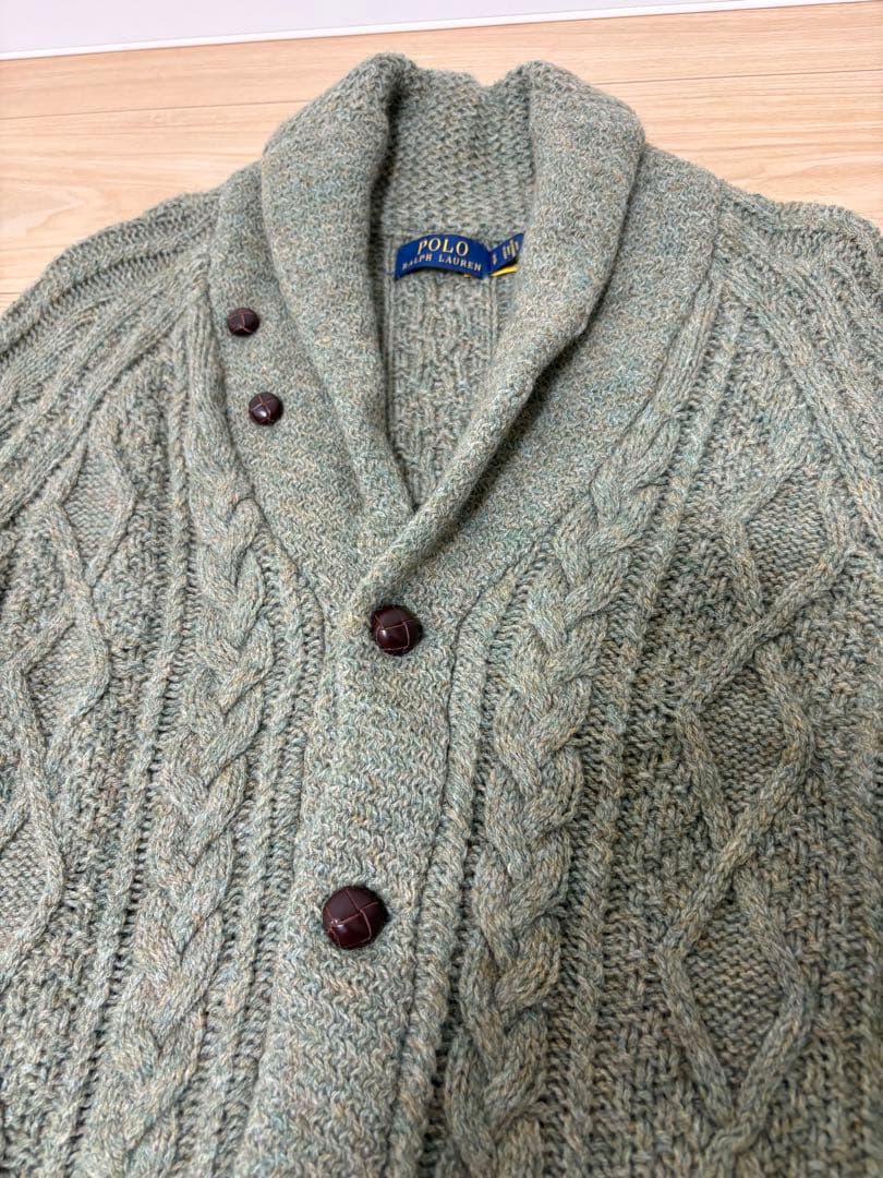 ラルフローレン ウールカシミヤ ケーブルニットカーディガン