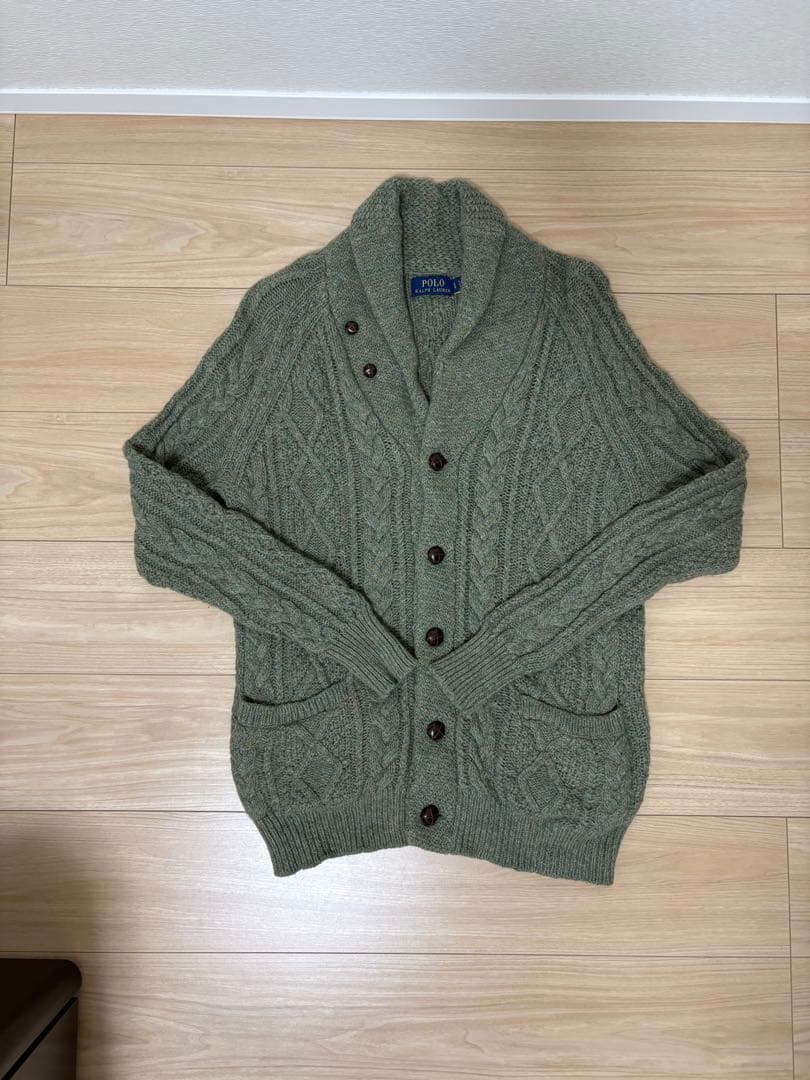 ラルフローレン ウールカシミヤ ケーブルニットカーディガン