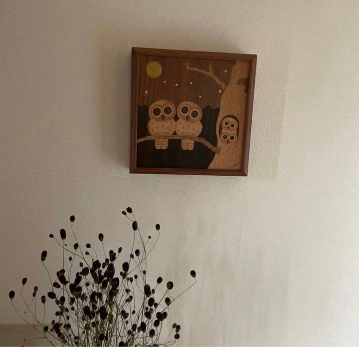 箱根　寄木細工　寄せ木細工　木象嵌　フクロウ