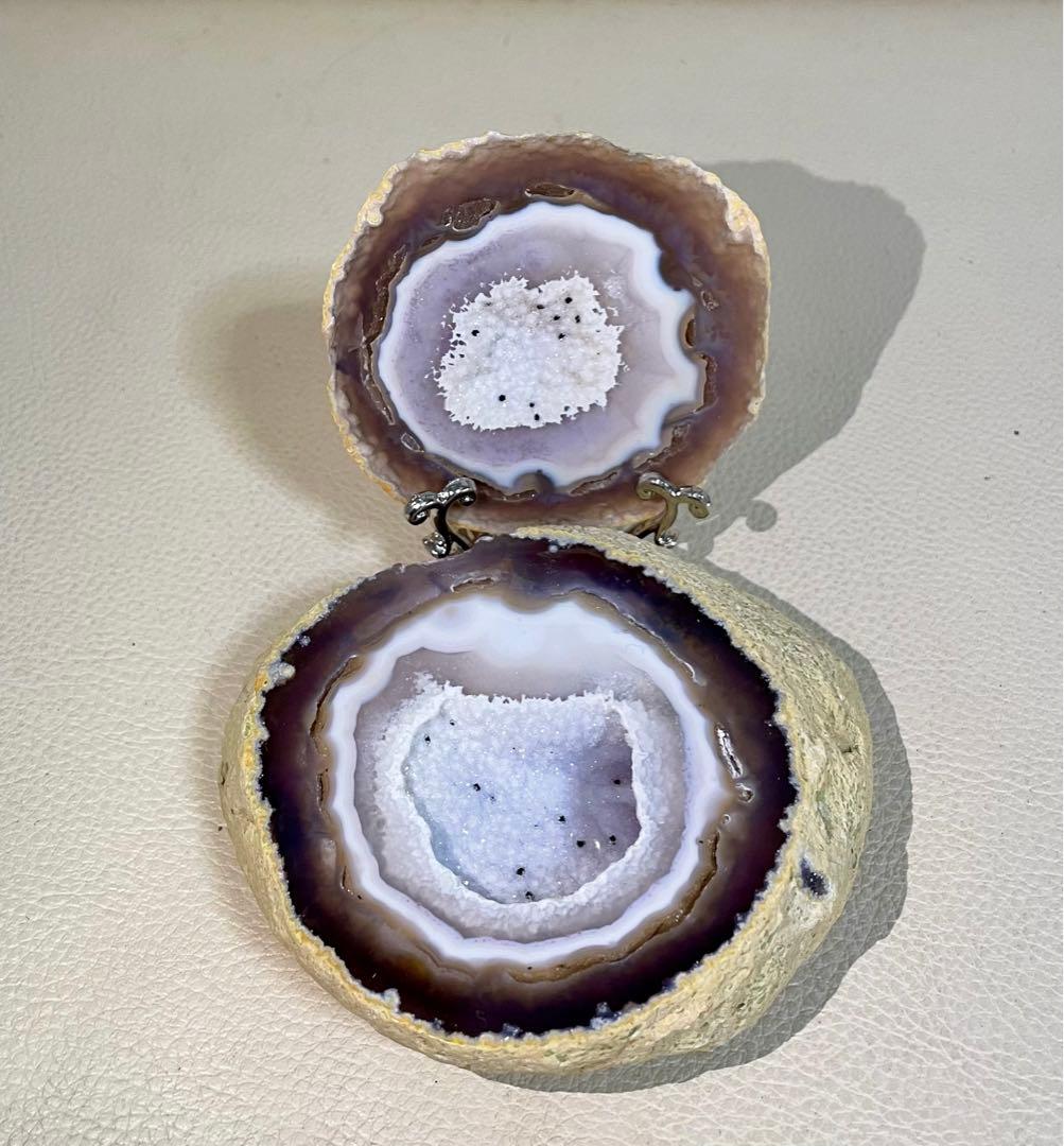 トレジャー瑪瑙 ドゥルージーアゲート 聚宝盆 雪模様 シュガー トルマリン共生