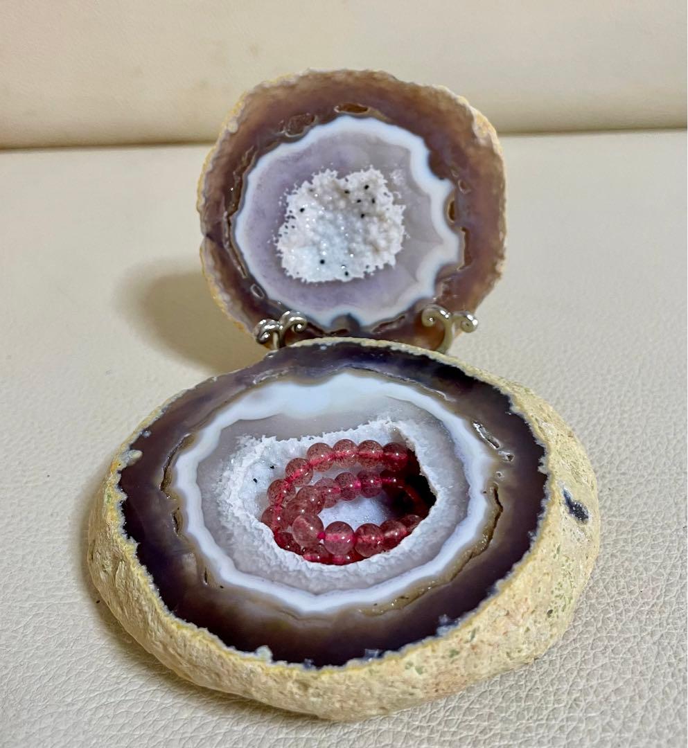 トレジャー瑪瑙 ドゥルージーアゲート 聚宝盆 雪模様 シュガー トルマリン共生