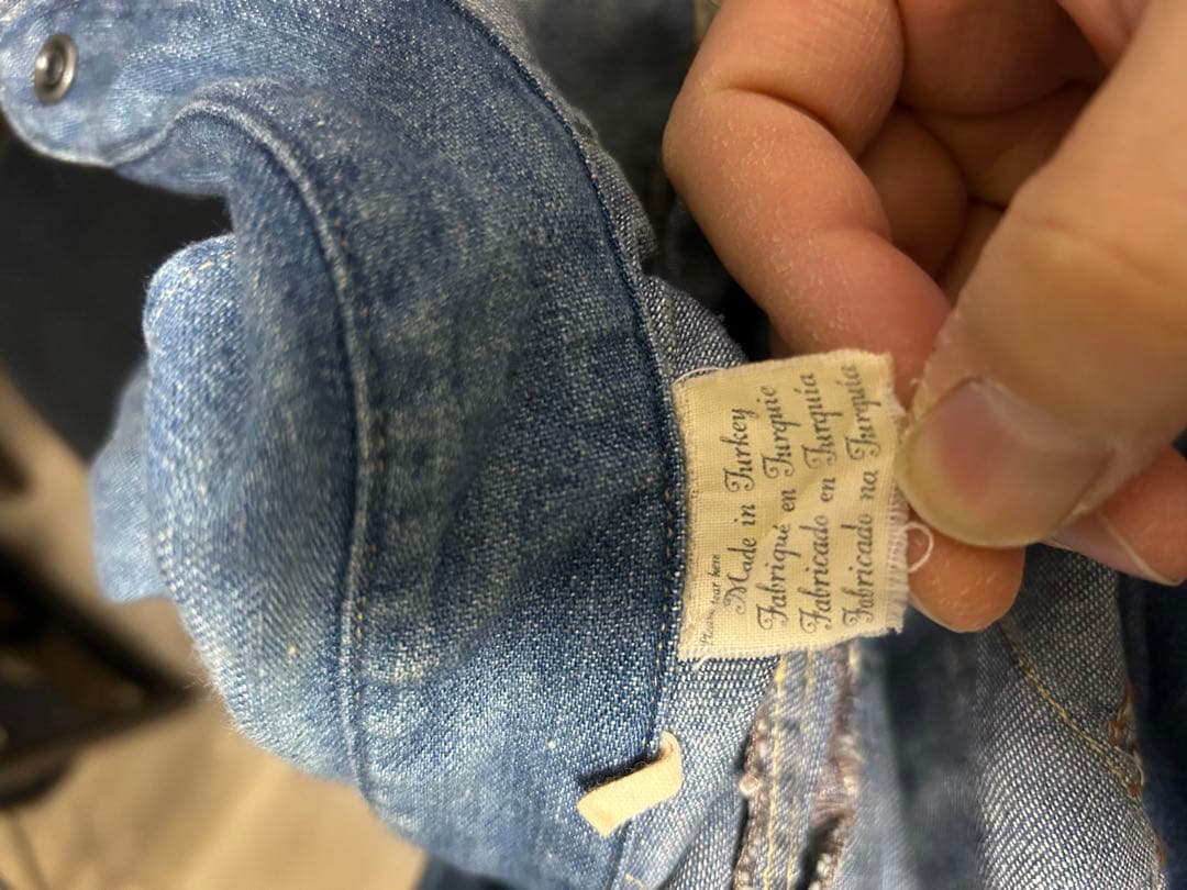 【レア】LVC デニムシャツ　きのこ刺繍　M