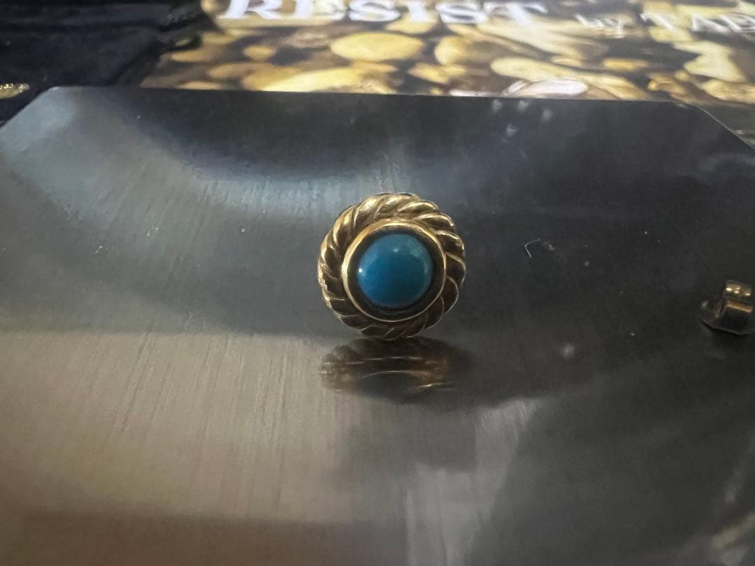 TADY&KING タディアンドキング　ピアス　金縄ターコイズ　K18 ゴールド