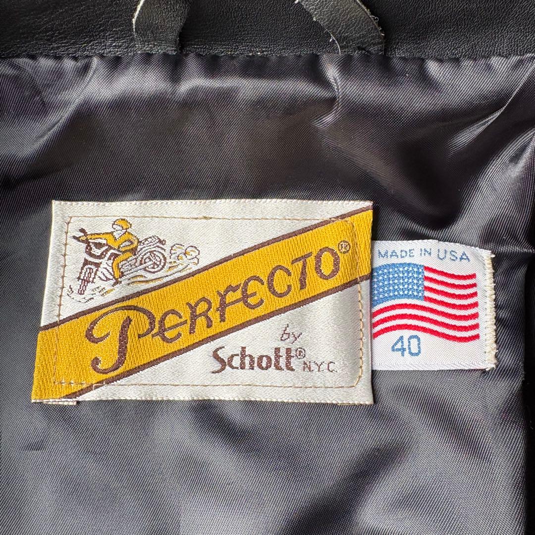 Schott シングルライダース ゴールド金具 TALONジップ 40 ショット