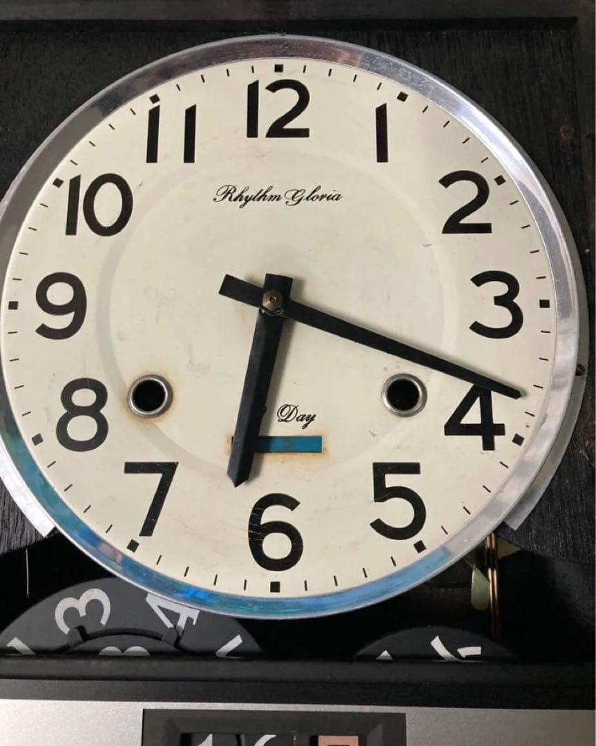 アンティークRhythm Gloria 30Dayカレンダー柱時計 稼働中