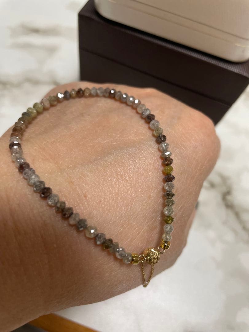 マルチカラー ダイアモンドブレスレット18kマグネット♢17ct17cm♢高品質