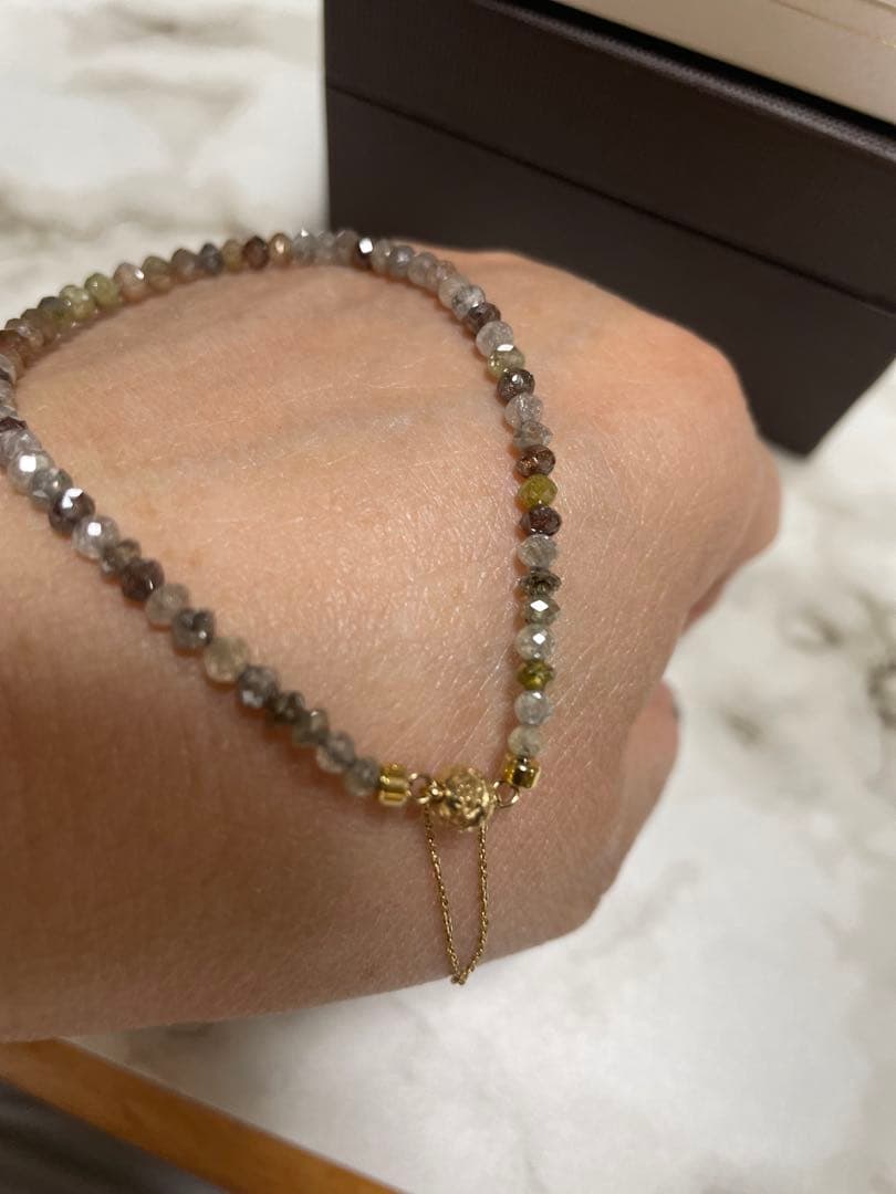 マルチカラー ダイアモンドブレスレット18kマグネット♢17ct17cm♢高品質