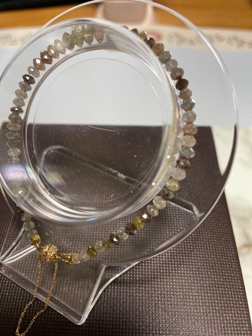 マルチカラー ダイアモンドブレスレット18kマグネット♢17ct17cm♢高品質