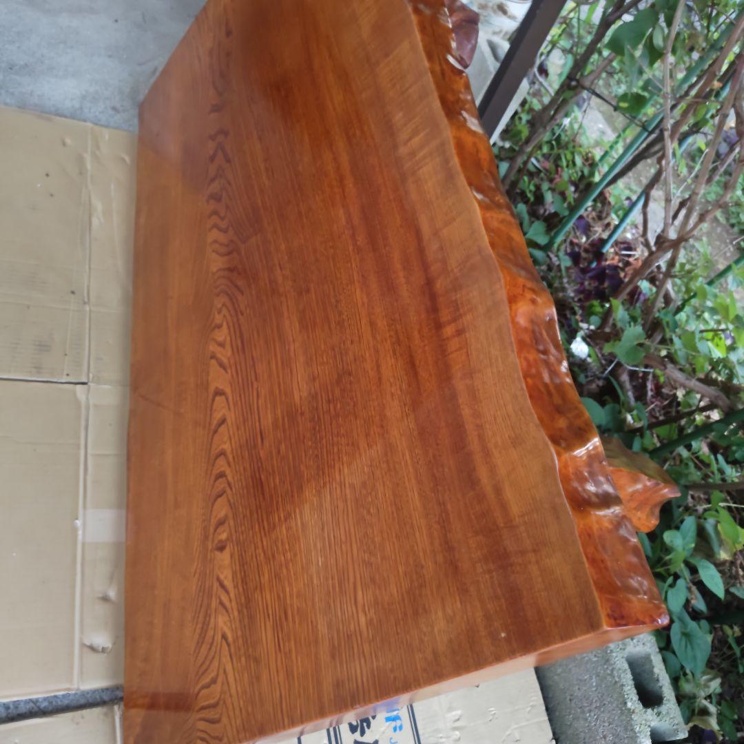 昭和レトロ 無垢材一枚板 高級中型座卓 ちゃぶ台 古民家 当時物