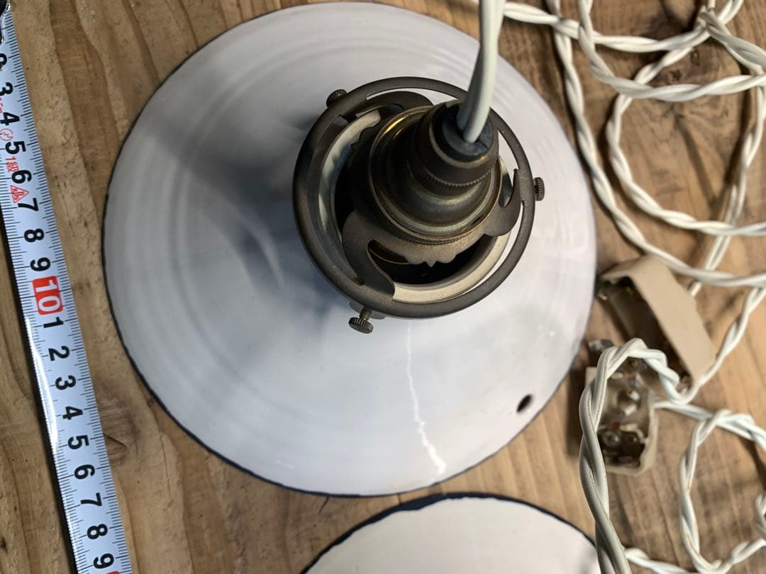 アンティーク　ホウロウ　照明　ペンダントライト