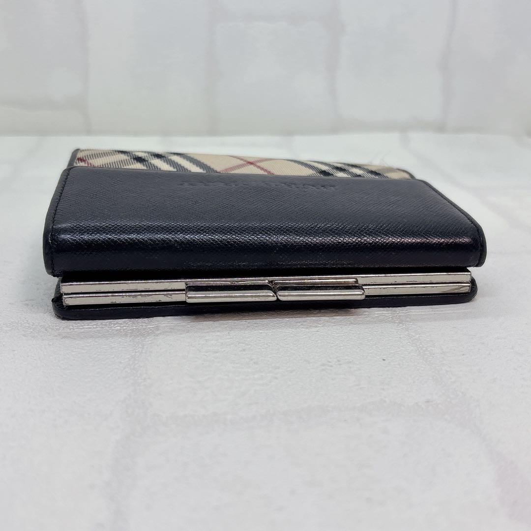 美品✨BURBERRY バーバリー ノバチェック 二つ折り財布 がま口 ブラック