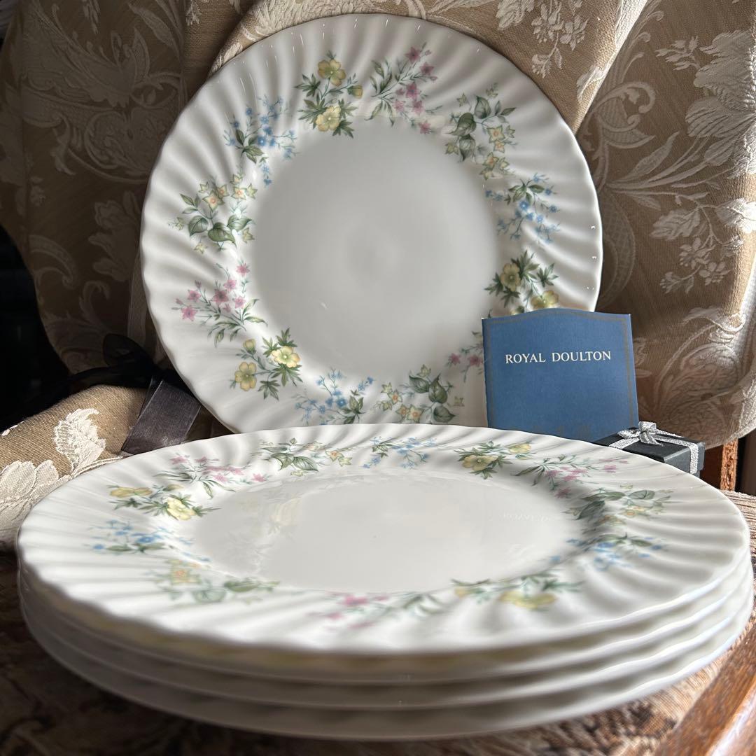 新品 英国製 MINTON SpringValley可憐な春花のディナー大皿5枚
