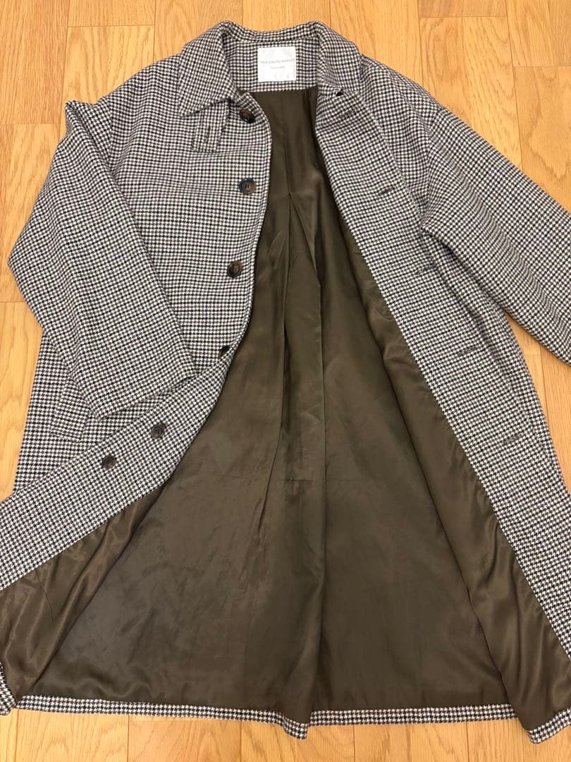 FASHIRU wool mix ステンカラーチェックコート