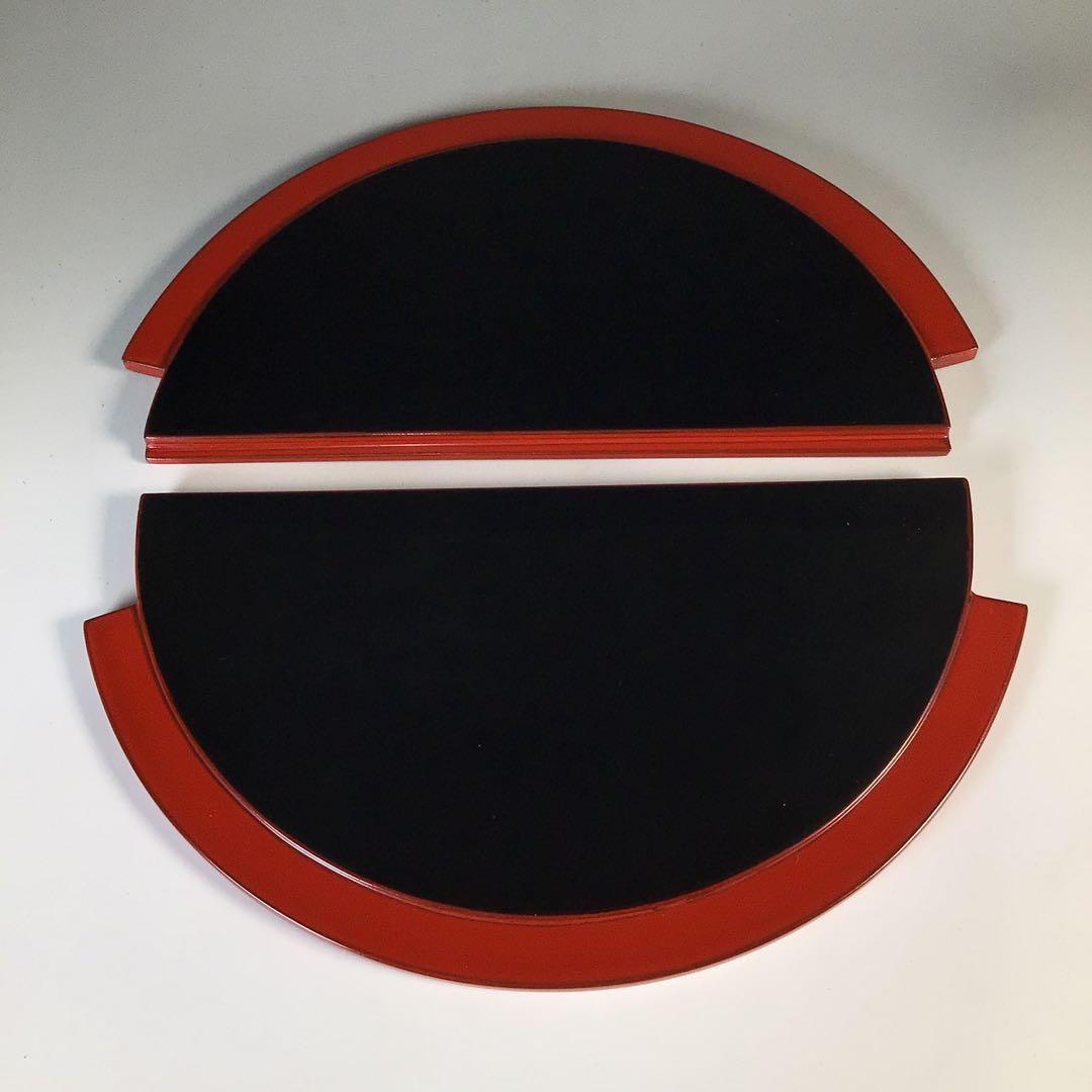 Ｍ７４８　水指　『塗師　岡本陽斎作』『朱塗』『手桶水指』　共箱　茶道具