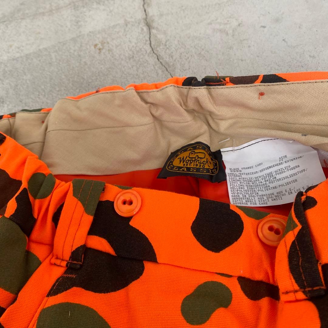 オレンジ 迷彩柄 カジュアルパンツ