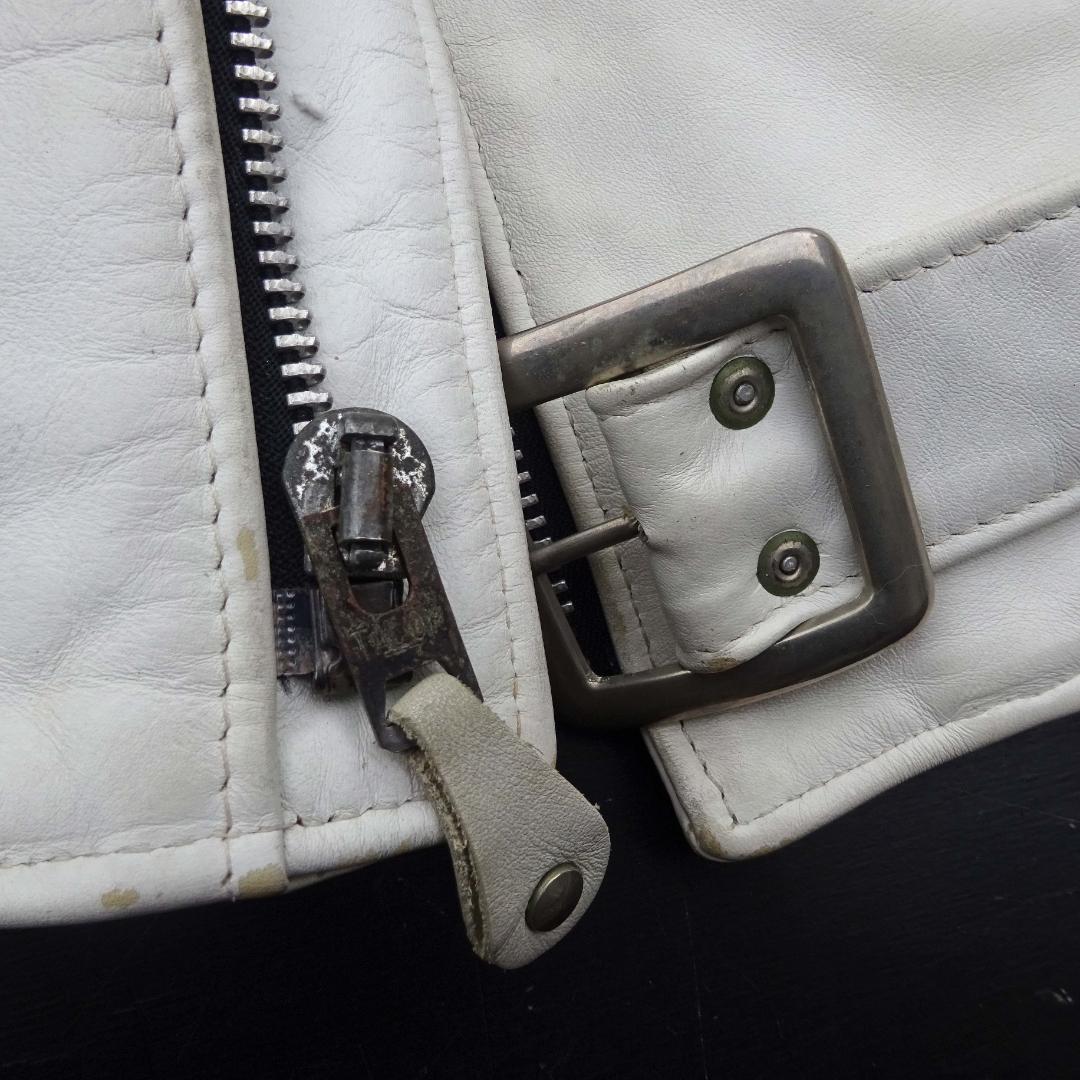 (白)Schott 613US ショット ワンスター ダブル ライダース36