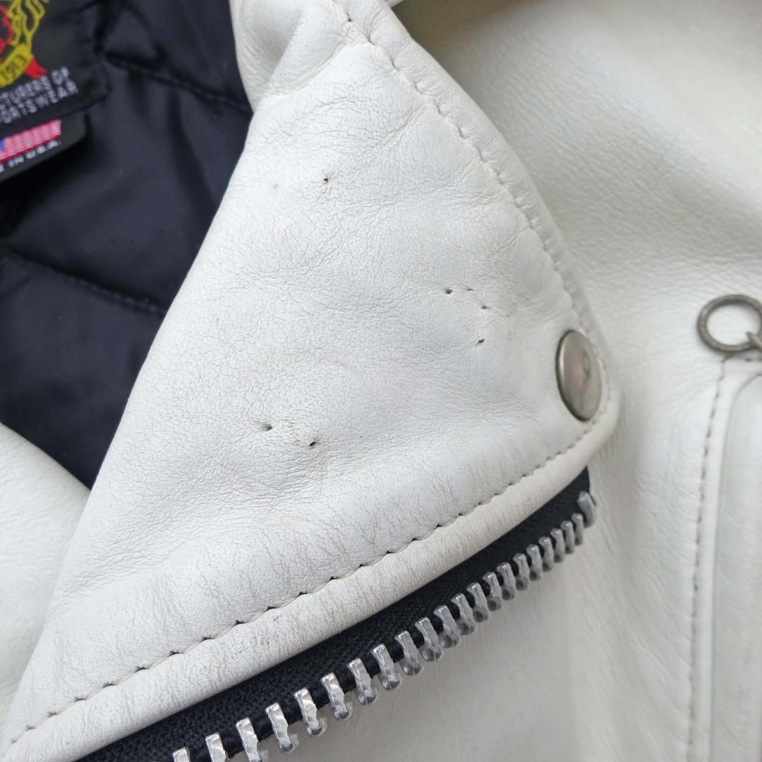 (白)Schott 613US ショット ワンスター ダブル ライダース36