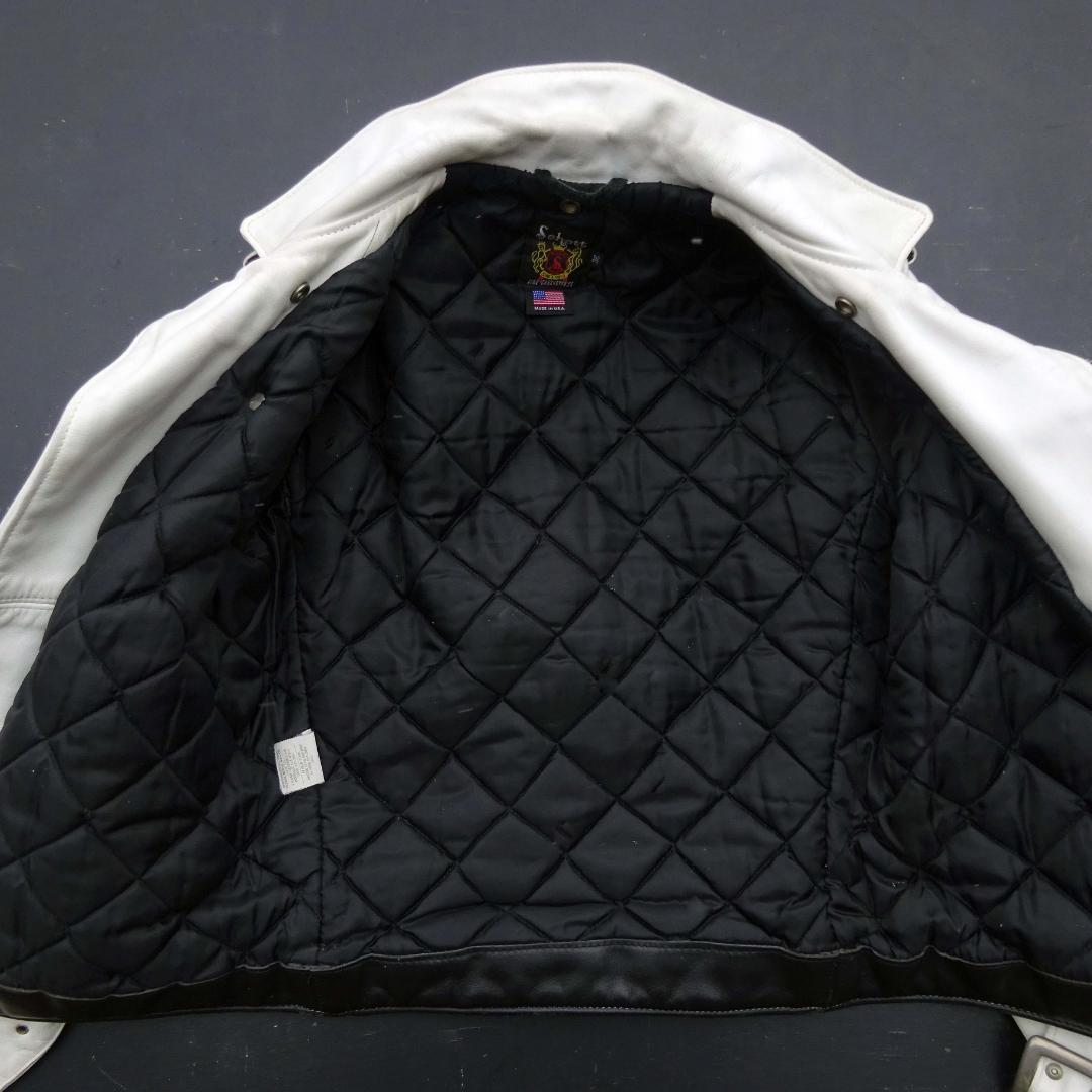 (白)Schott 613US ショット ワンスター ダブル ライダース36