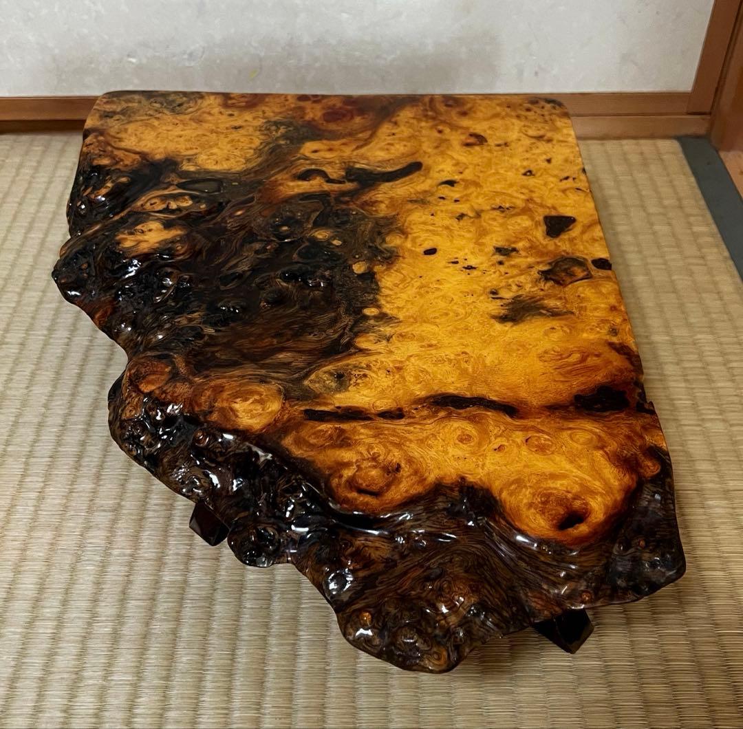 古木 四足 花梨 瘤 玉杢 花台 香台 盆栽台