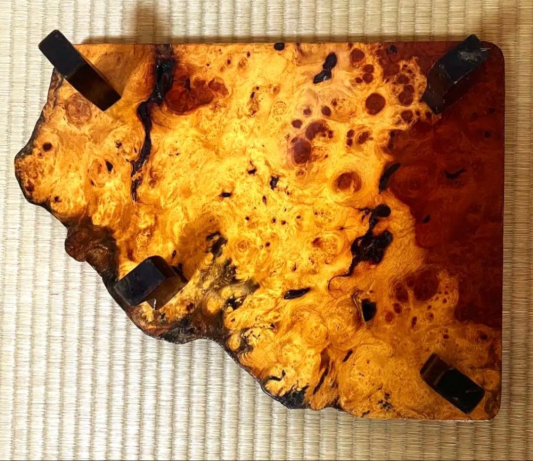 古木 四足 花梨 瘤 玉杢 花台 香台 盆栽台