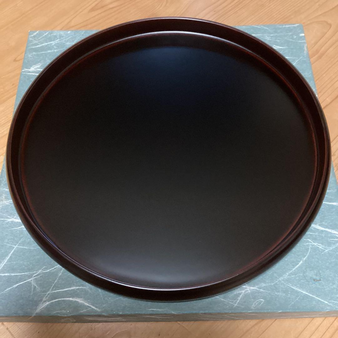 漆器　浄法寺塗　溜塗　丸盆　尺盆　大清造　木製　未使用品