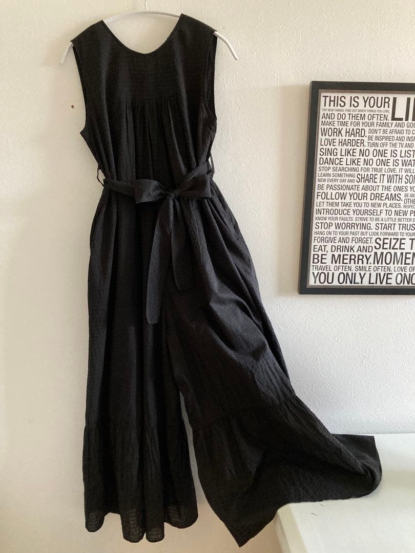 ヌキテパ　インド製　コットントビーオールインワン　ウエストリボン　マキシ丈