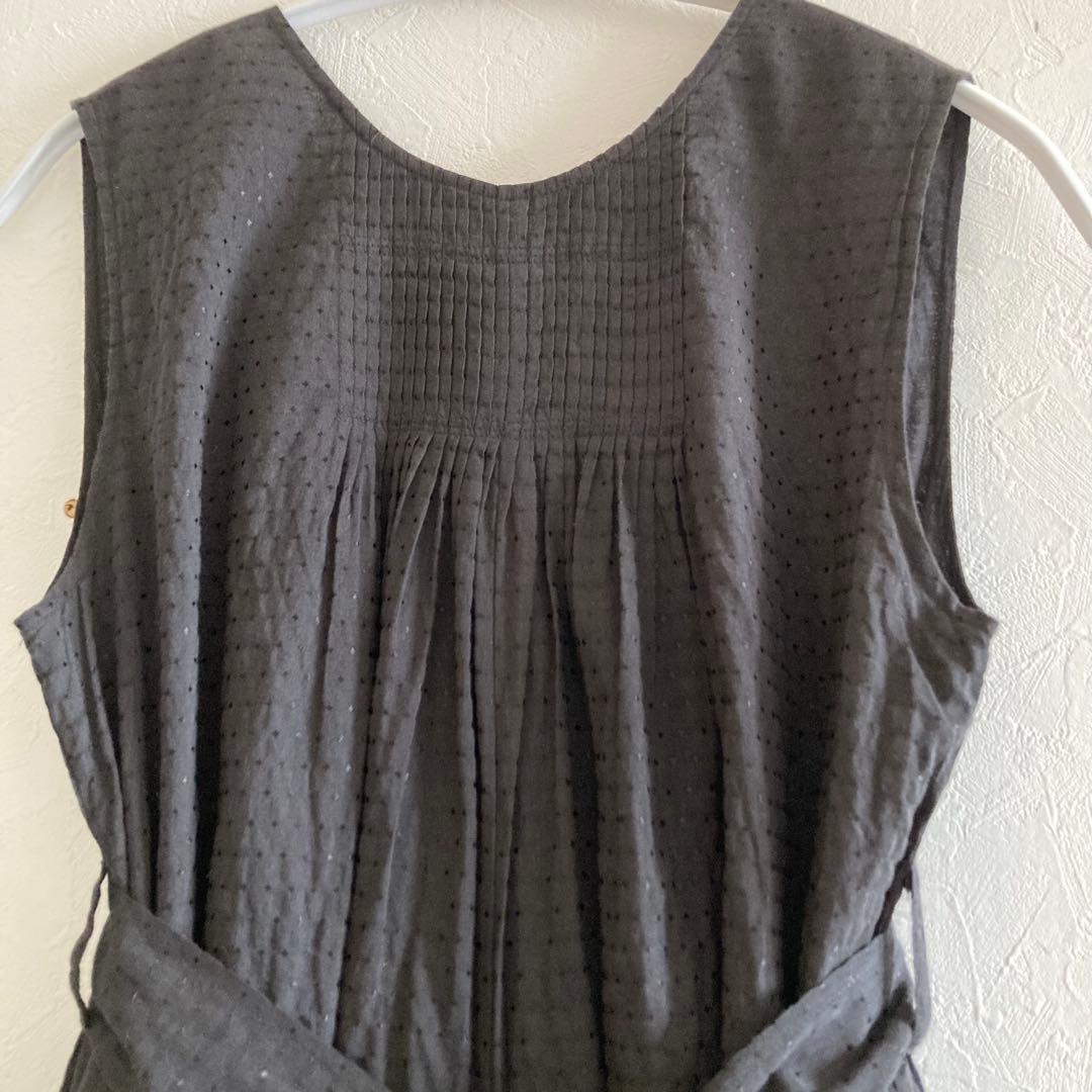 ヌキテパ　インド製　コットントビーオールインワン　ウエストリボン　マキシ丈