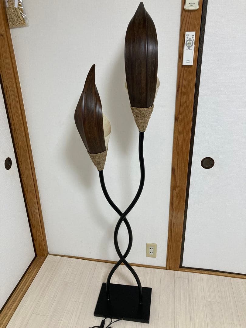 スタンドライト アジアンリゾート風 ココナッツリーフ高さ160cm 2灯
