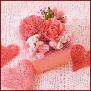 プリザーブドフラワーアレンジ ピンクベア フラワーギフト