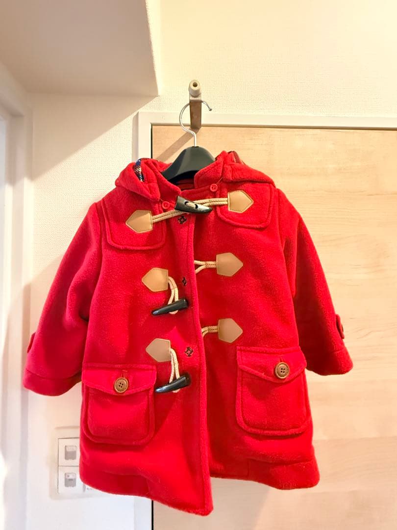 Mikihouse フード付きダッフルコート 90サイズ レッド