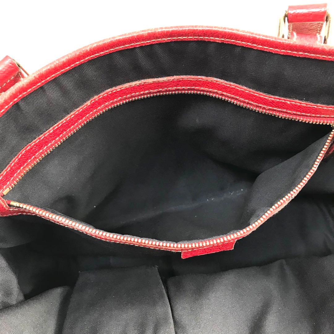 グッチ GUCCI GGトートバッグ レッド キャンバス シェリーライン