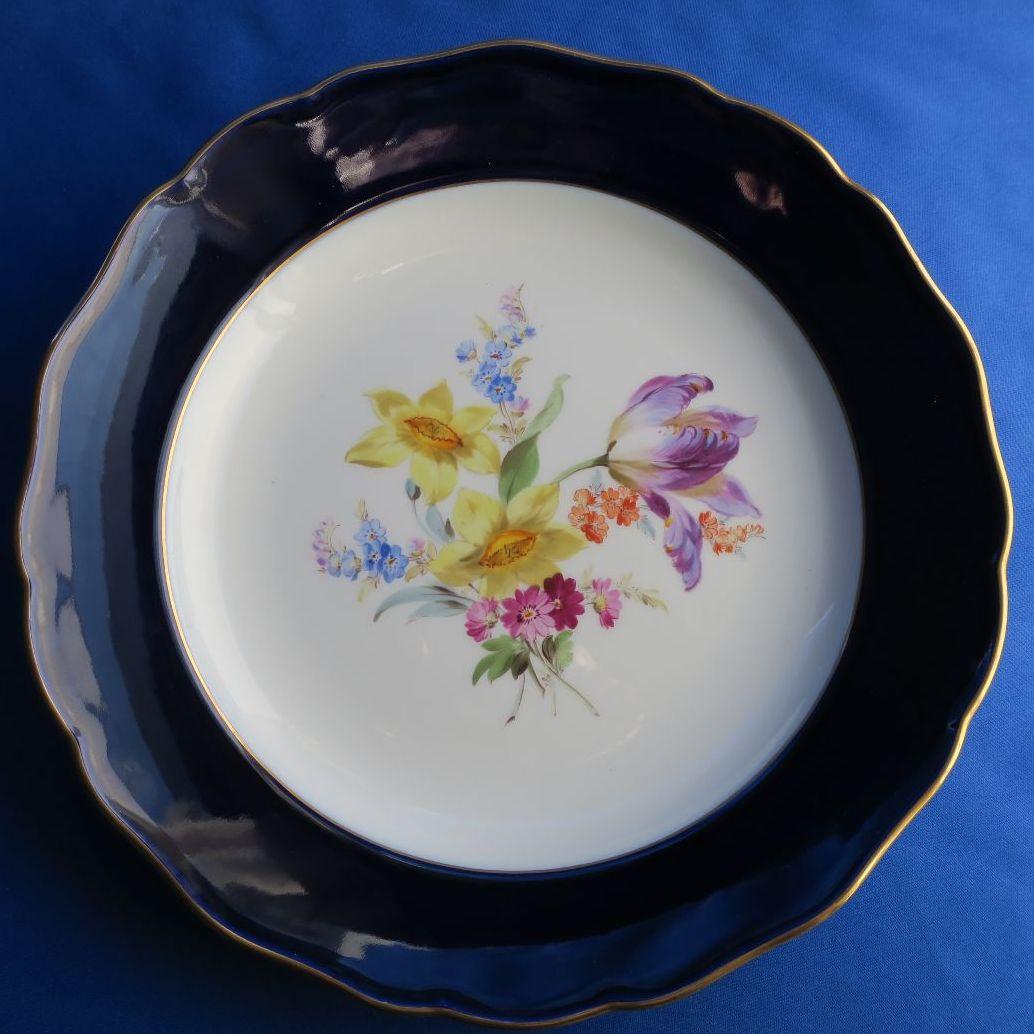 【美品】マイセンのコバルトブルー·プレート★送料込み