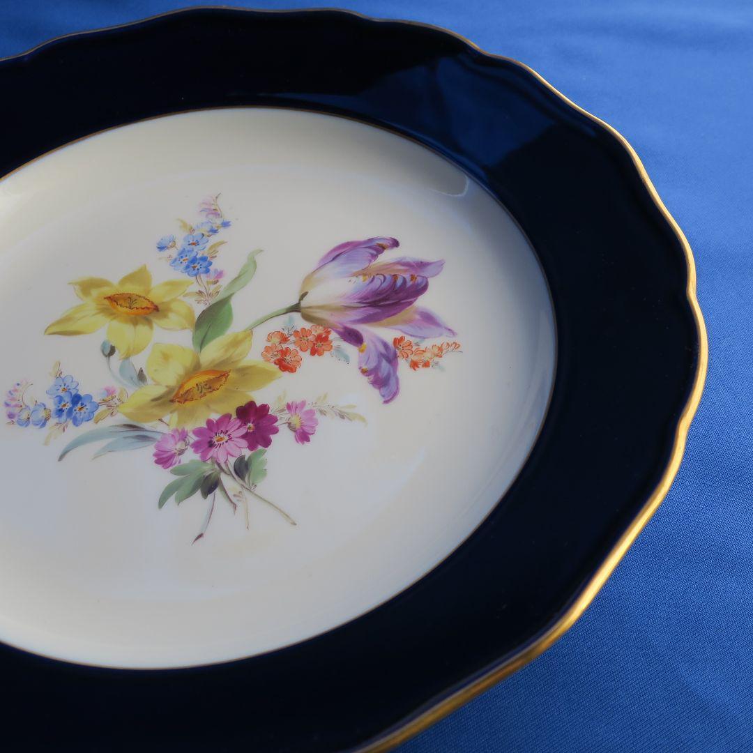 【美品】マイセンのコバルトブルー·プレート★送料込み