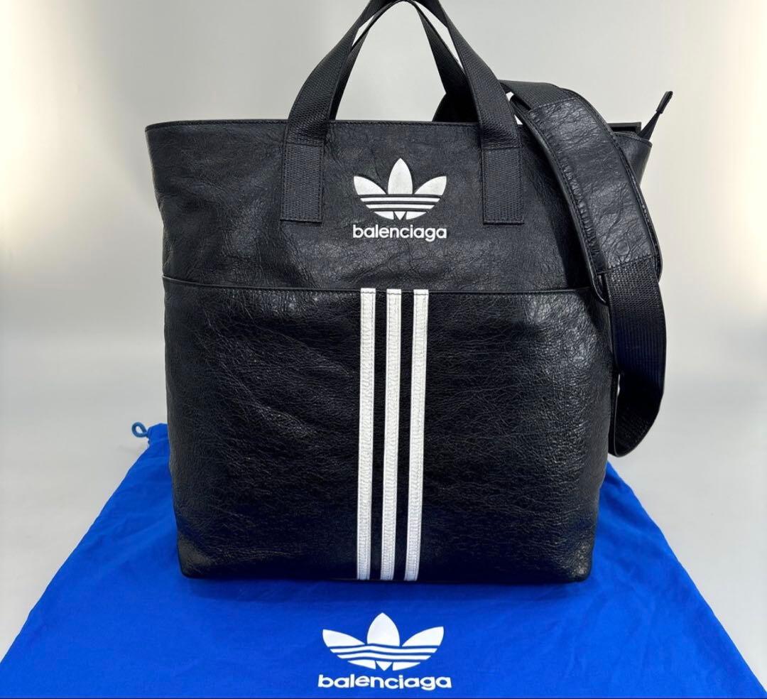 希少レア探していた方。バレンシアガ アディダス コラボ 2WAYトートバッグ 黒