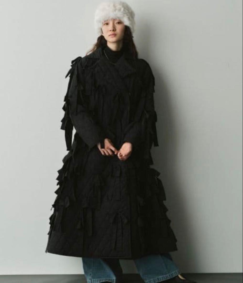 PERNA キルティングリボンコート　 Mサイズ