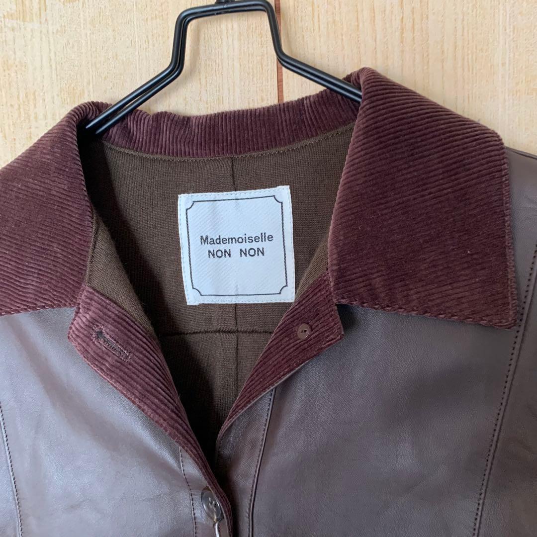 d マドモアゼルノンノン　ラムレザージャケット