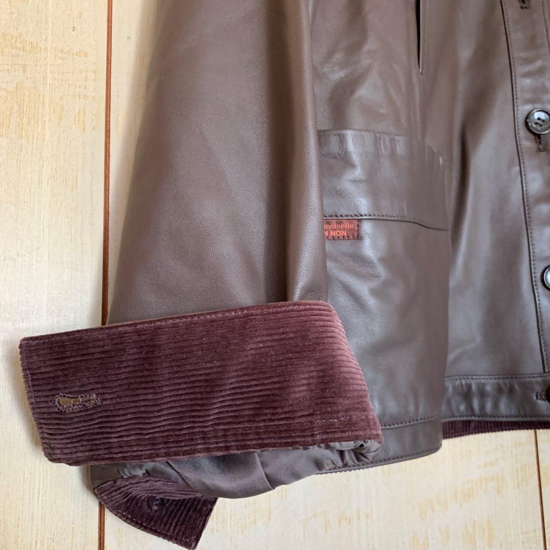 d マドモアゼルノンノン　ラムレザージャケット