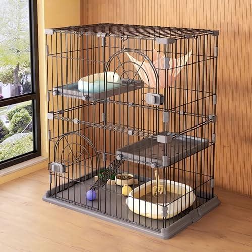 JPJieAnXin 猫ケージ キャットケージ 2段 スリム 大型猫用_corg