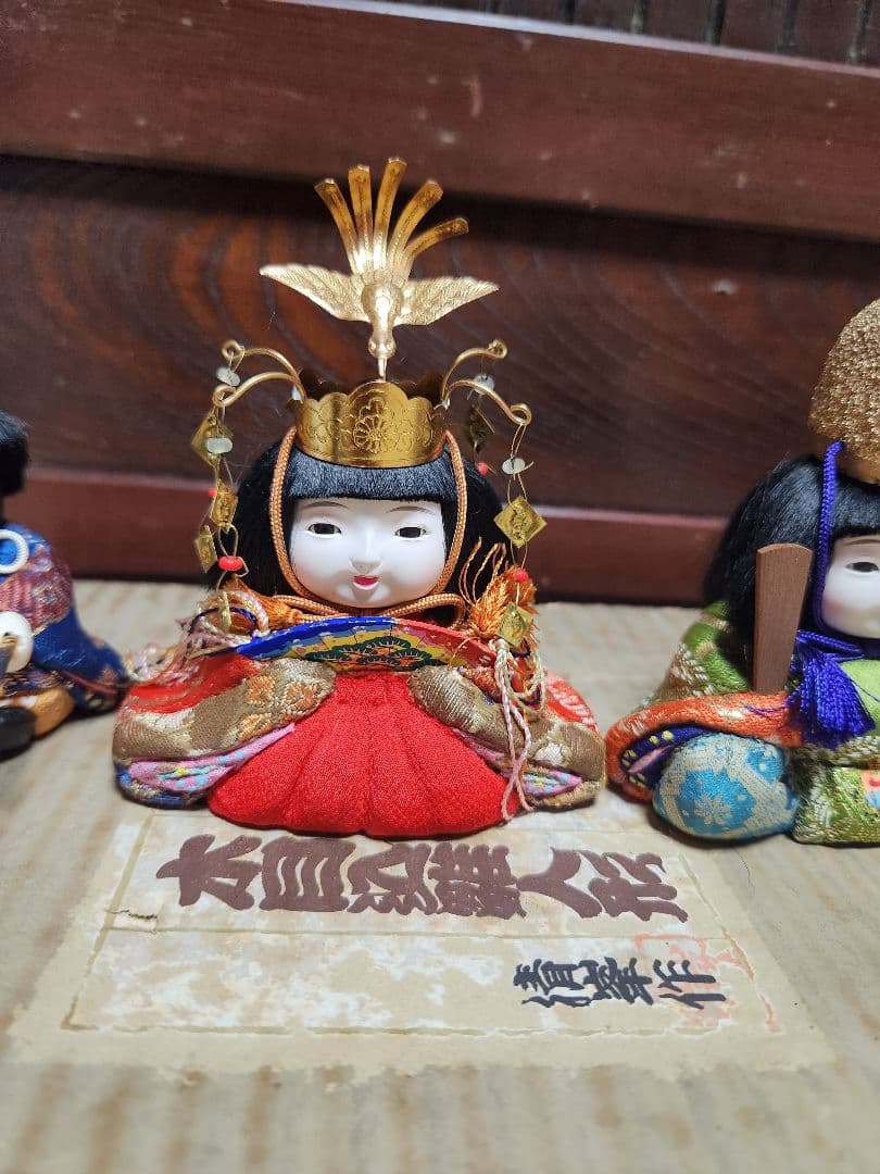 古い木目込　雛人形　峯清作