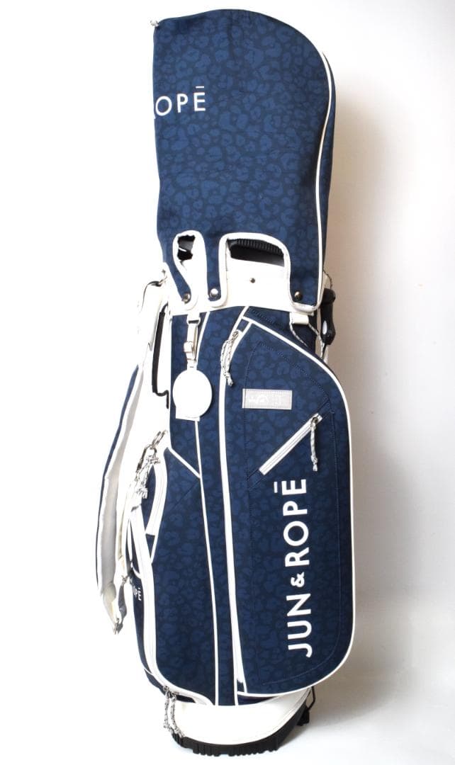 屋外未使用 JUN&ROPE' アニマル柄 ゴルフ キャディバッグ ネイビー