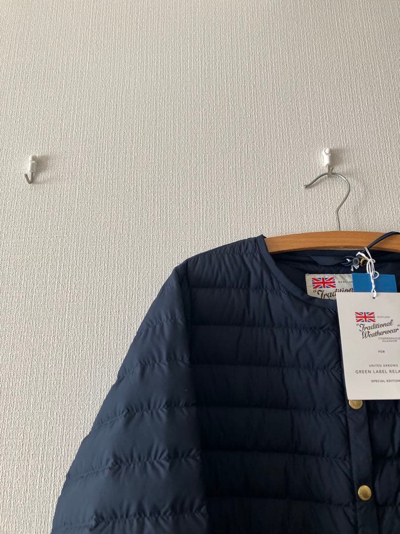 新品　グリーンレーベル　別注　アークリー　キルティング　ロングダウン　ネイビー