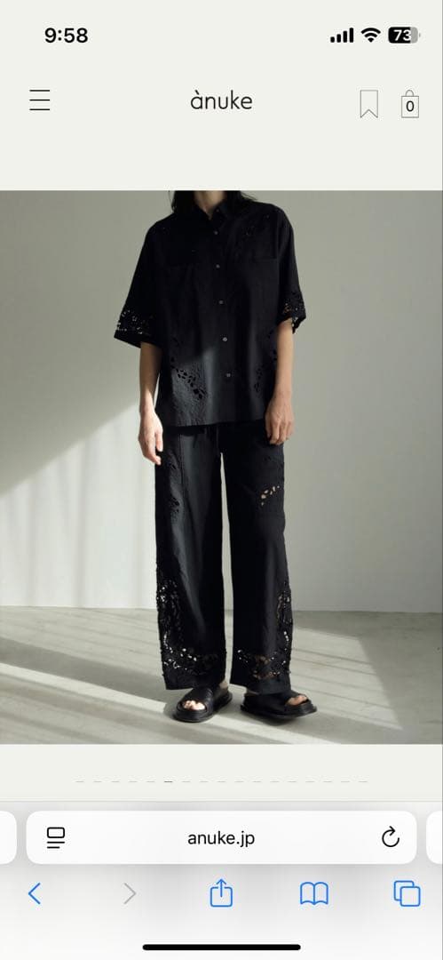 新品タグ付き　アンヌーク　Cutwork Lace Shirts