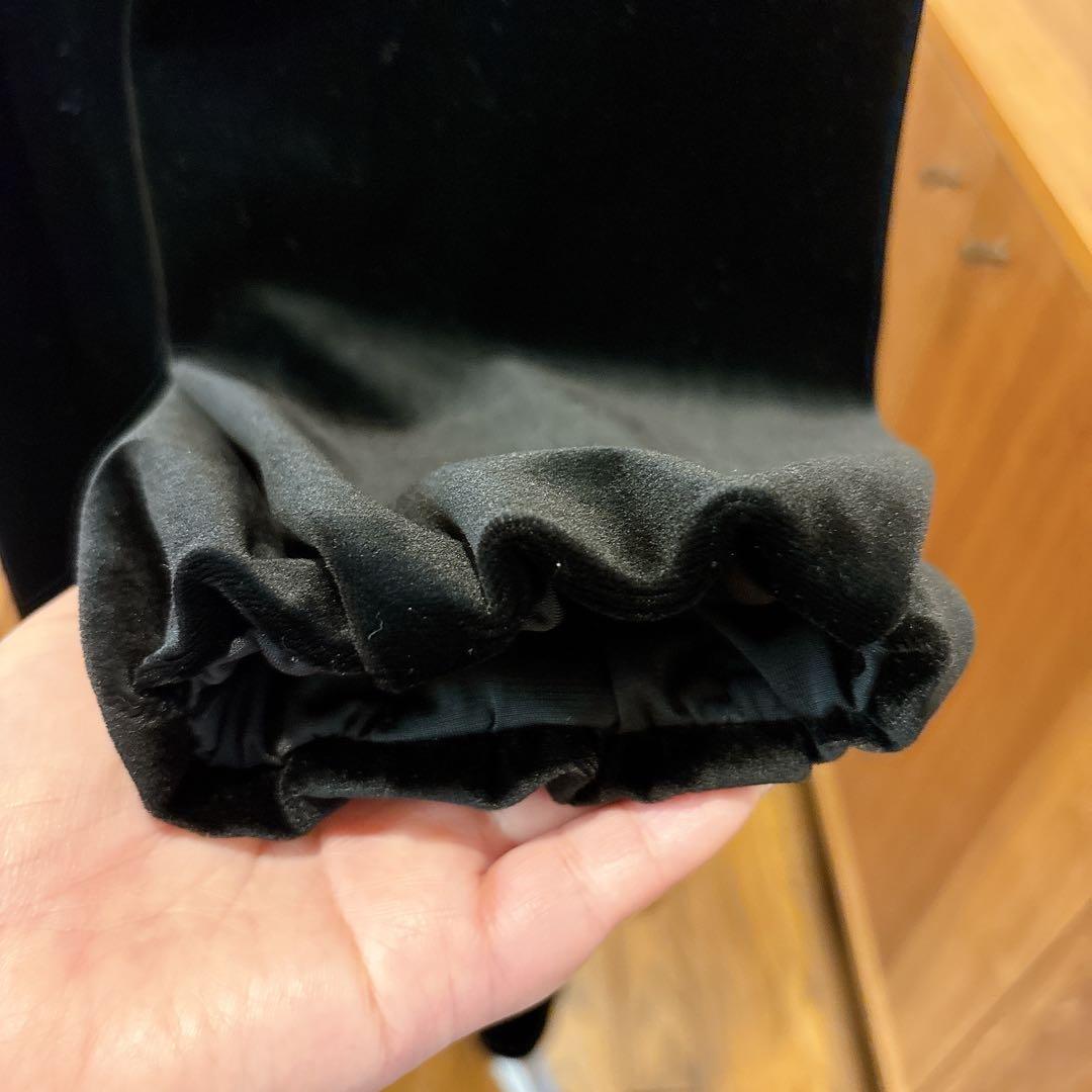 フォクシーニューヨーク　ベロアノアールシースルーブラックワンピース38