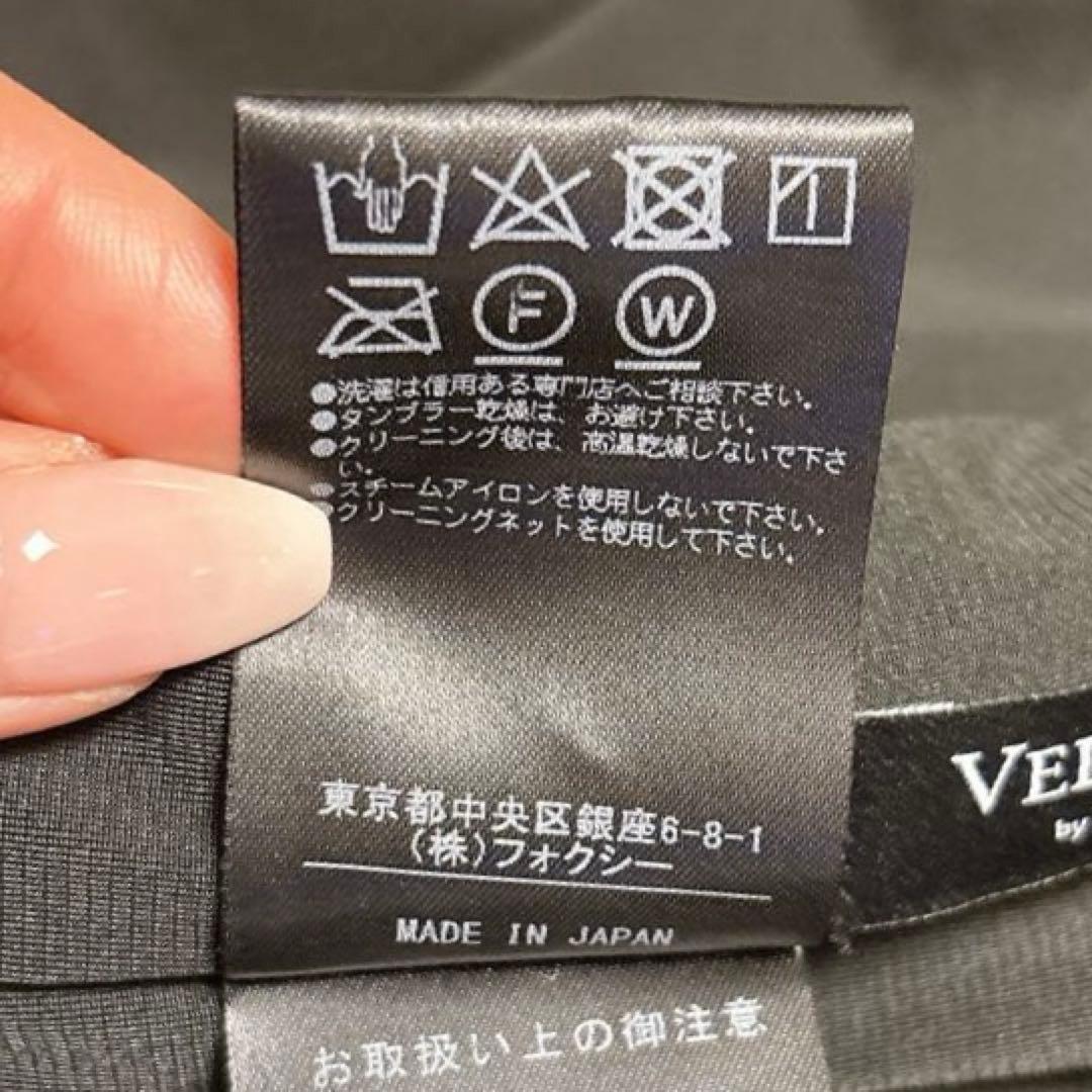 フォクシーニューヨーク　ベロアノアールシースルーブラックワンピース38