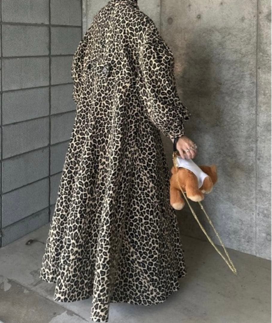 PERNA ペルナ レオパードジャガードコート L