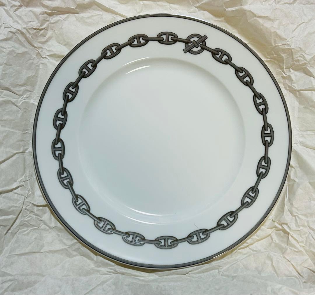 【箱・冊子付き】新品 エルメス シェーヌダンクル プラチナ 22.5cm