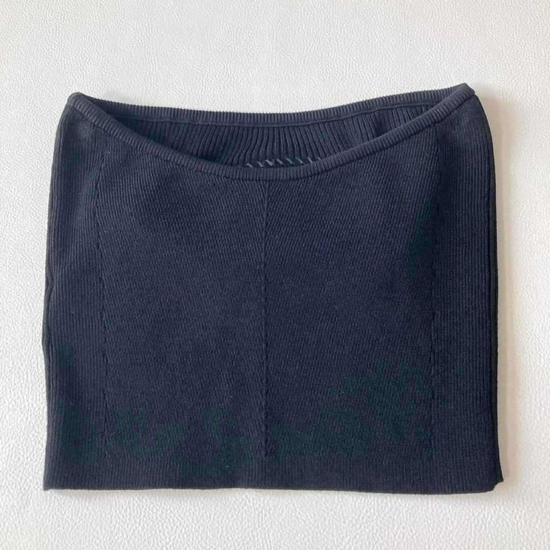 【CY】DIESEL　リブニットチューブトップ メタルオーバルDロゴ 黒