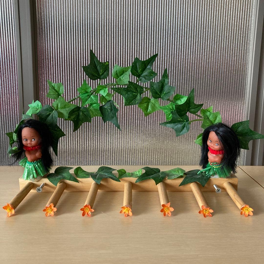 ハワイアン 日焼け ガングロ フラガール 装飾レイ アクセサリー掛け 年代物