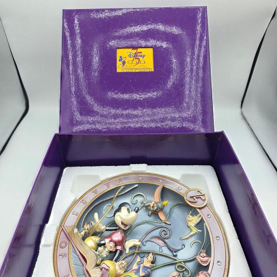 ディズニー　75周年　プレート　置き物　限定品　シリアル　ミッキーマウス
