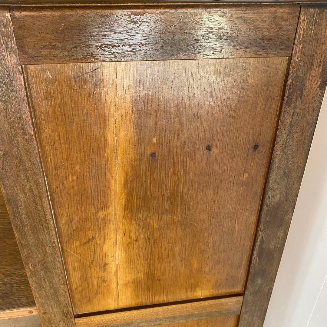 ヴィンテージ ガラス戸棚 キャビネット 作業台付き 食器棚 z892